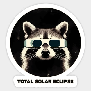 Total solar eclipse 2024 funny raccoon Sticker